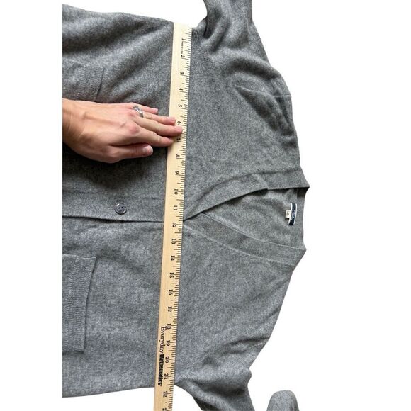 J. Crew Relaxed Fit cashmere cardigan sweater size S Gray Button Front Pockets - Picture 5 of 9